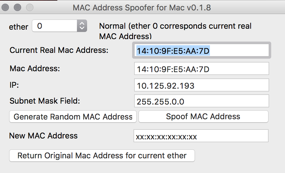 mac address spoofer